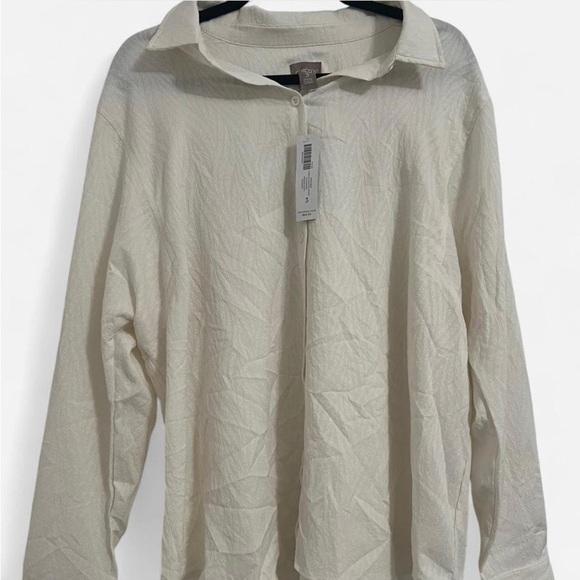 Chico's Tops - Chico's Ivory Textured Button-Down Shirt NWT Women’s Size 3 / XL